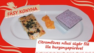 Citromfüves nílusi sügér filé lila burgonyapürével