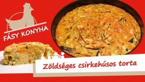Zöldséges csirkehúsos torta